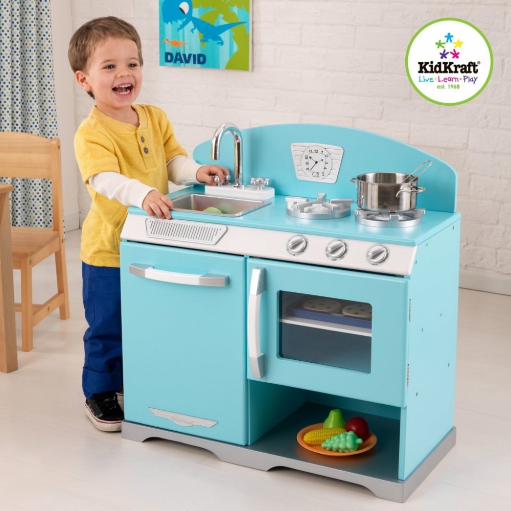 KidKraft kuchyňka BLUE RETRO STOVE - Kliknutím na obrázek zavřete