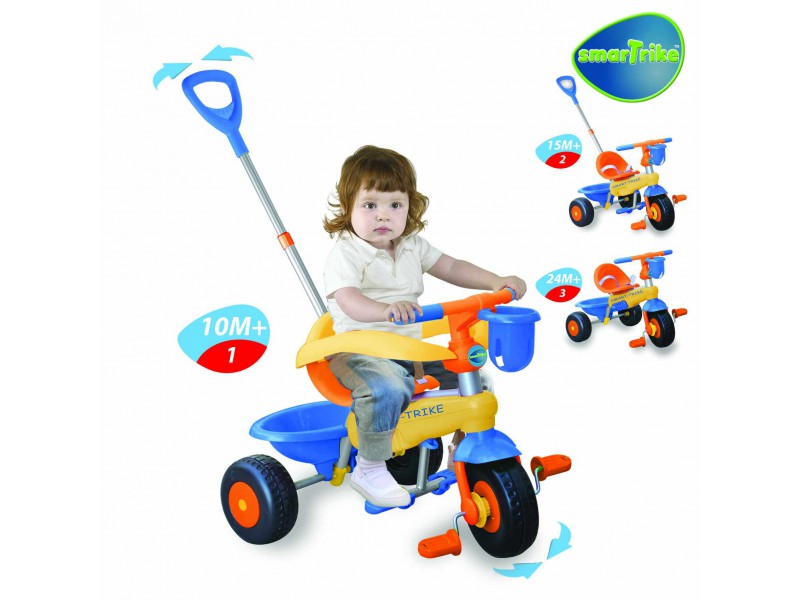 SMART TRIKE Tříkolka LOLLIPOP oranžovo/modrá+ DÁREK - Kliknutím na obrázek zavřete